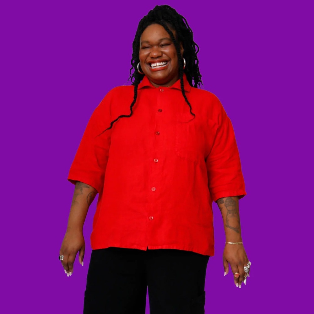 meals clothing F.D.A. Tomato Linen Work Shirt
